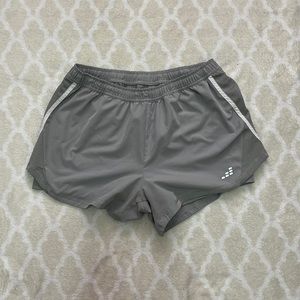 Gray athletic running shorts, size large